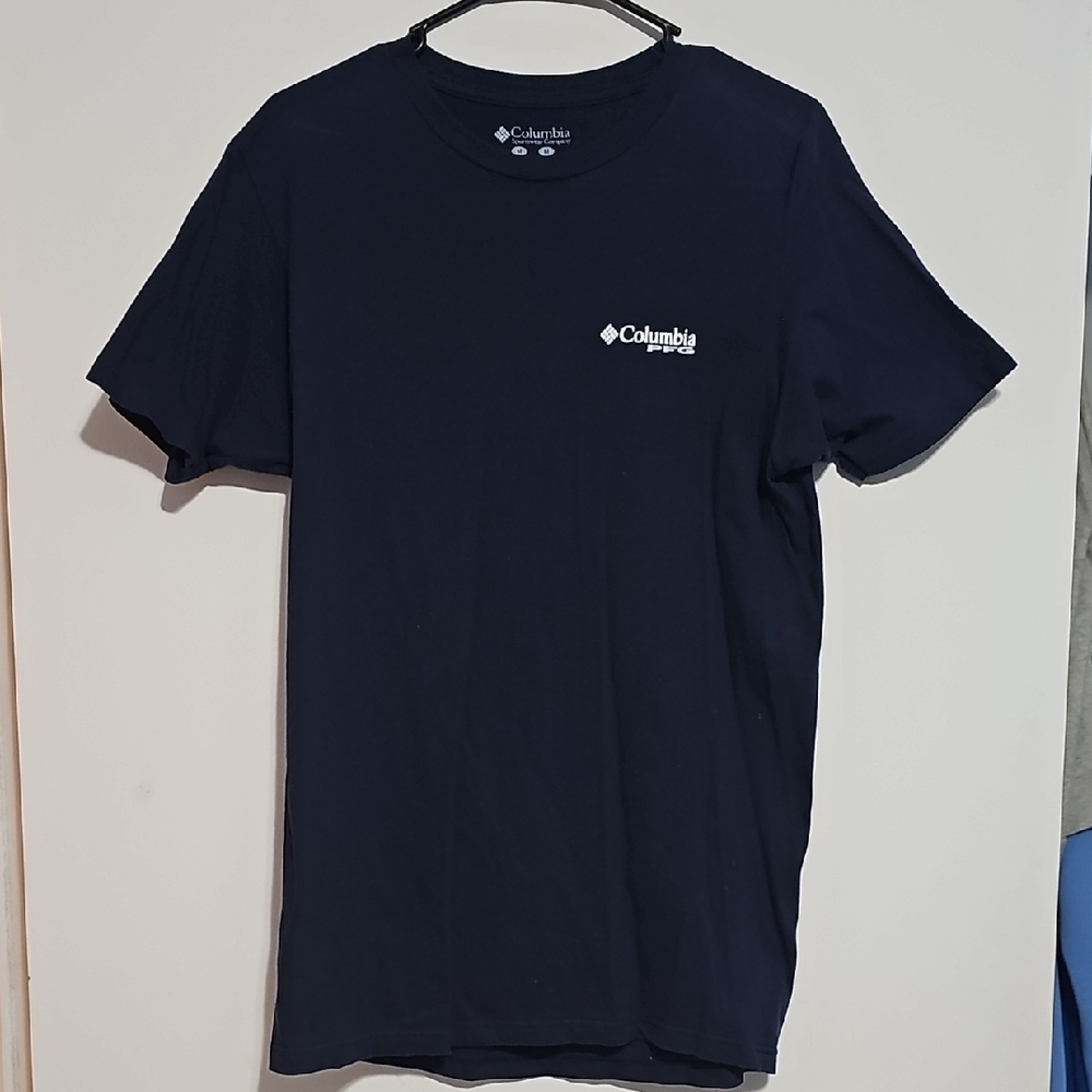 Columbia Blue Short Sleeve Tee Classic Fit Performance Fishing GEAR Mens M